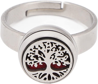 Essential Oil Diffuser Ring, Stainless Steel Ring Opening Adjustable Aromatherapy Essential Oil Ring Portable Jewelry Aromatherapy Diffusers Ring for Women, Girls, Aromatherapy Gifts(Type 1)